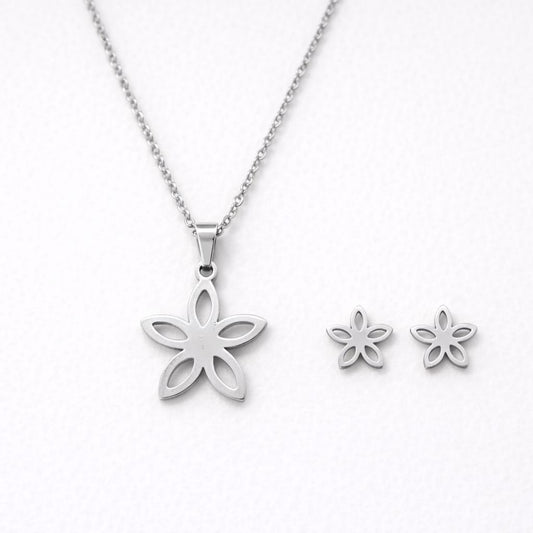 Set Flor Plateada 💖