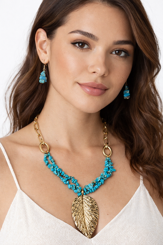 ✨ Set Alma Turquesa – Collar + Aretes ✨