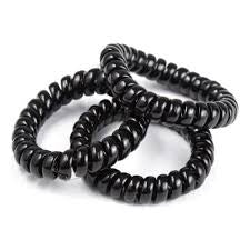 Set de 6 Ligas negras para el cabello en espiral