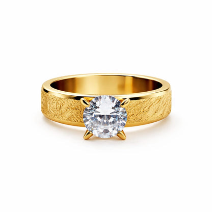 Anillo solitario con estilo rústico