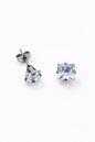 Pendientes de circonita cúbica cuadrada 4 mm