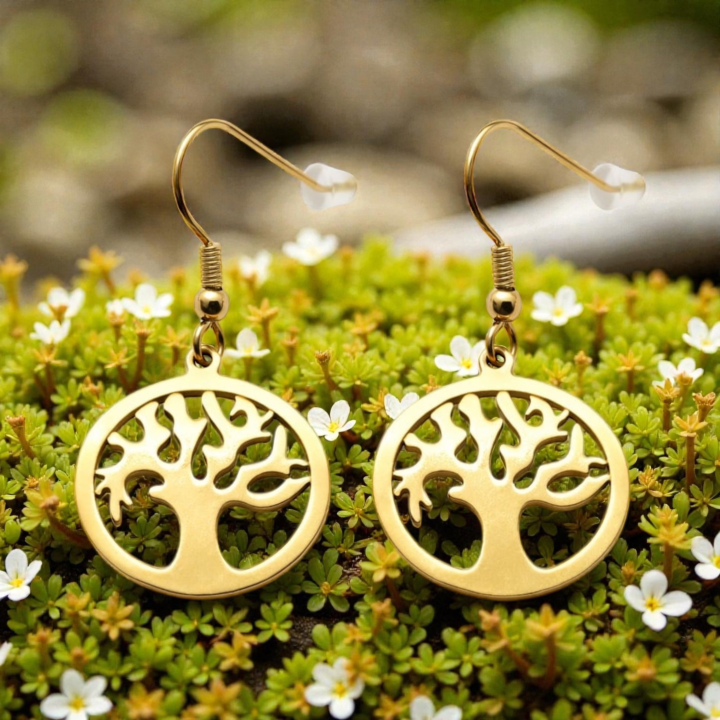 Pendientes Árbol de la Vida redondos 