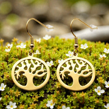 Pendientes Árbol de la Vida redondos 