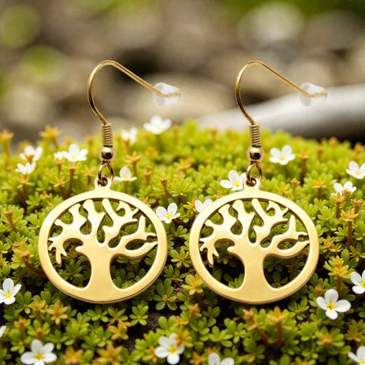 Pendientes Árbol de la Vida redondos 