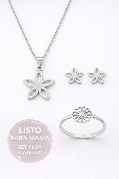 Set Flor Plateada 💖