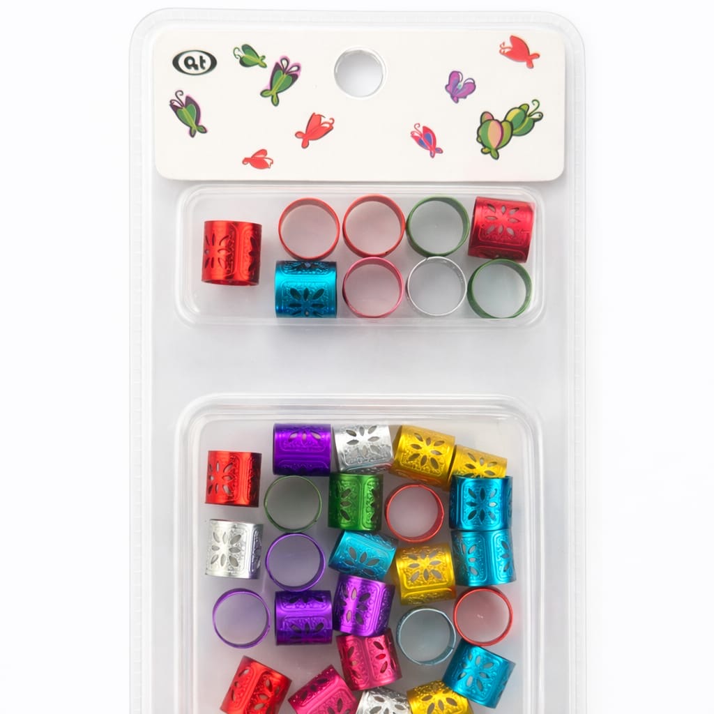 Paquete de anillos de aluminio para trenzas