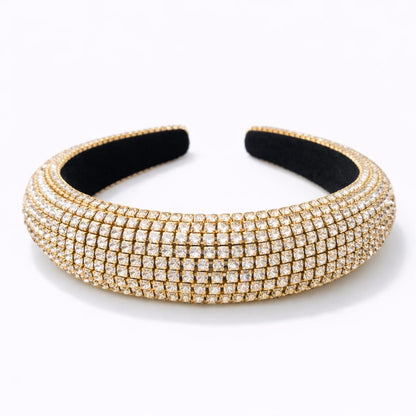 Diadema Acolchada con Diamantes de Imitación – Elegancia y Comodidad