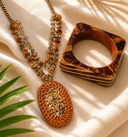 Pulsera Madera Tropical 🌴