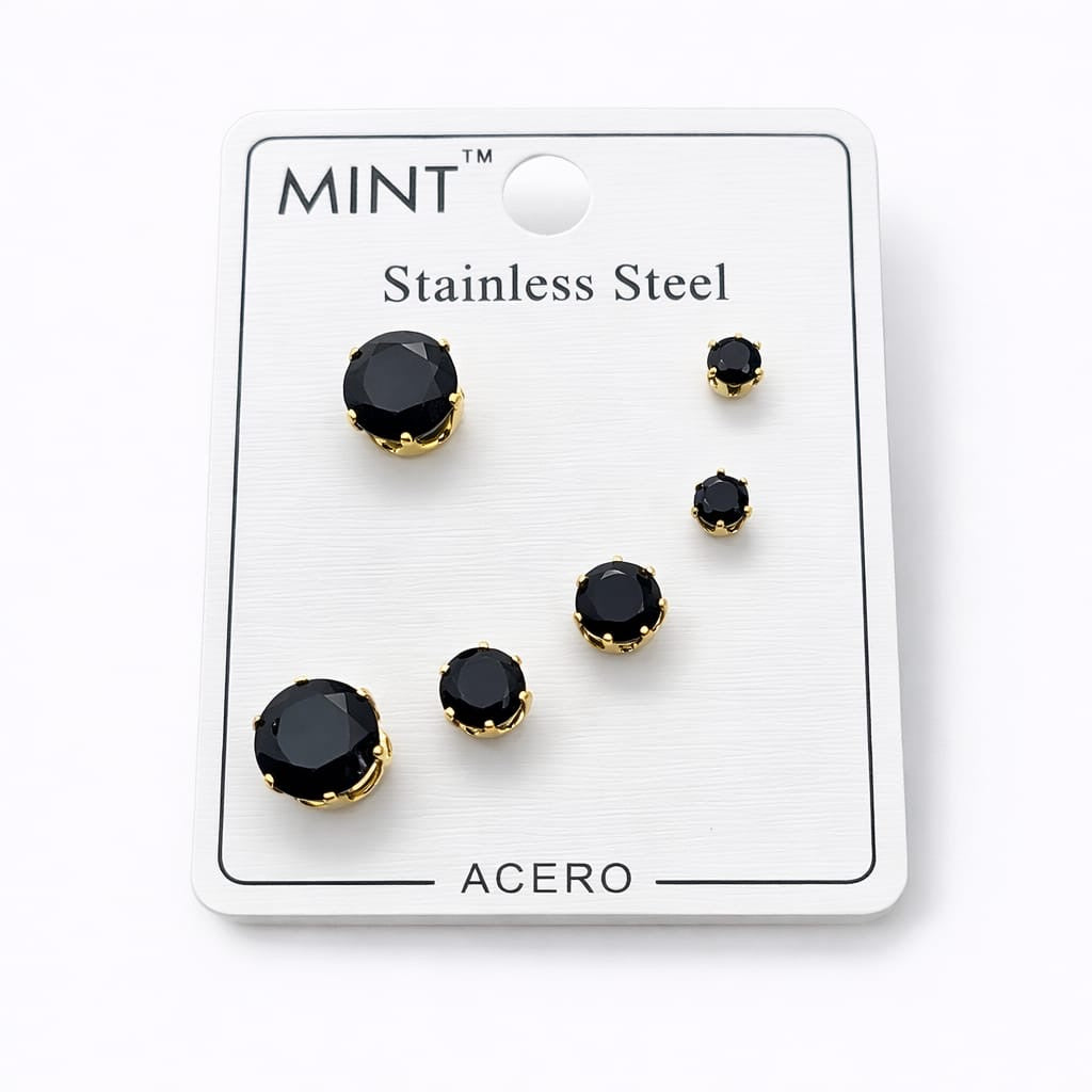 Set de Aretes Clásicos – Acero Inoxidable