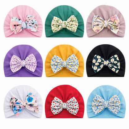 Gorro Turbante para Bebé con Lazo Floral – Suave y Cómodo