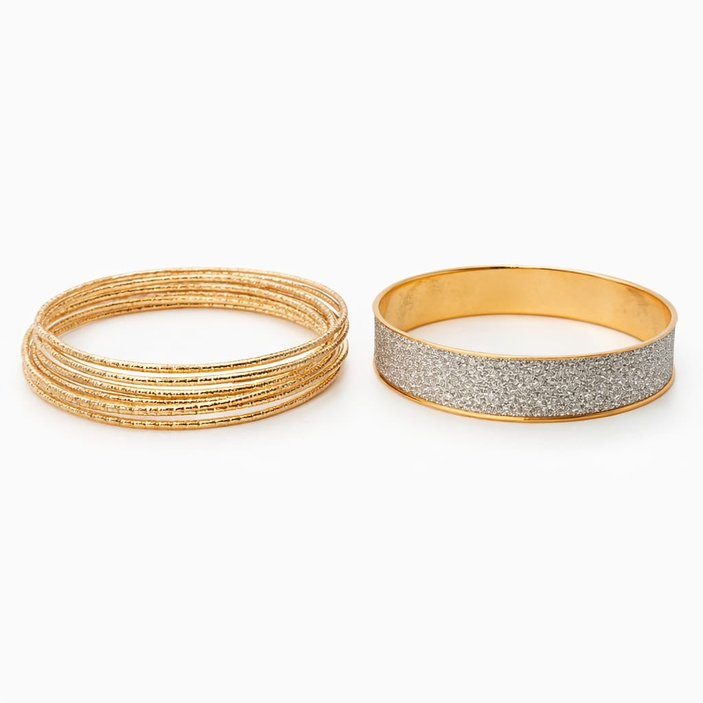 Conjunto de Brazaletes Rígidos metálicos.
