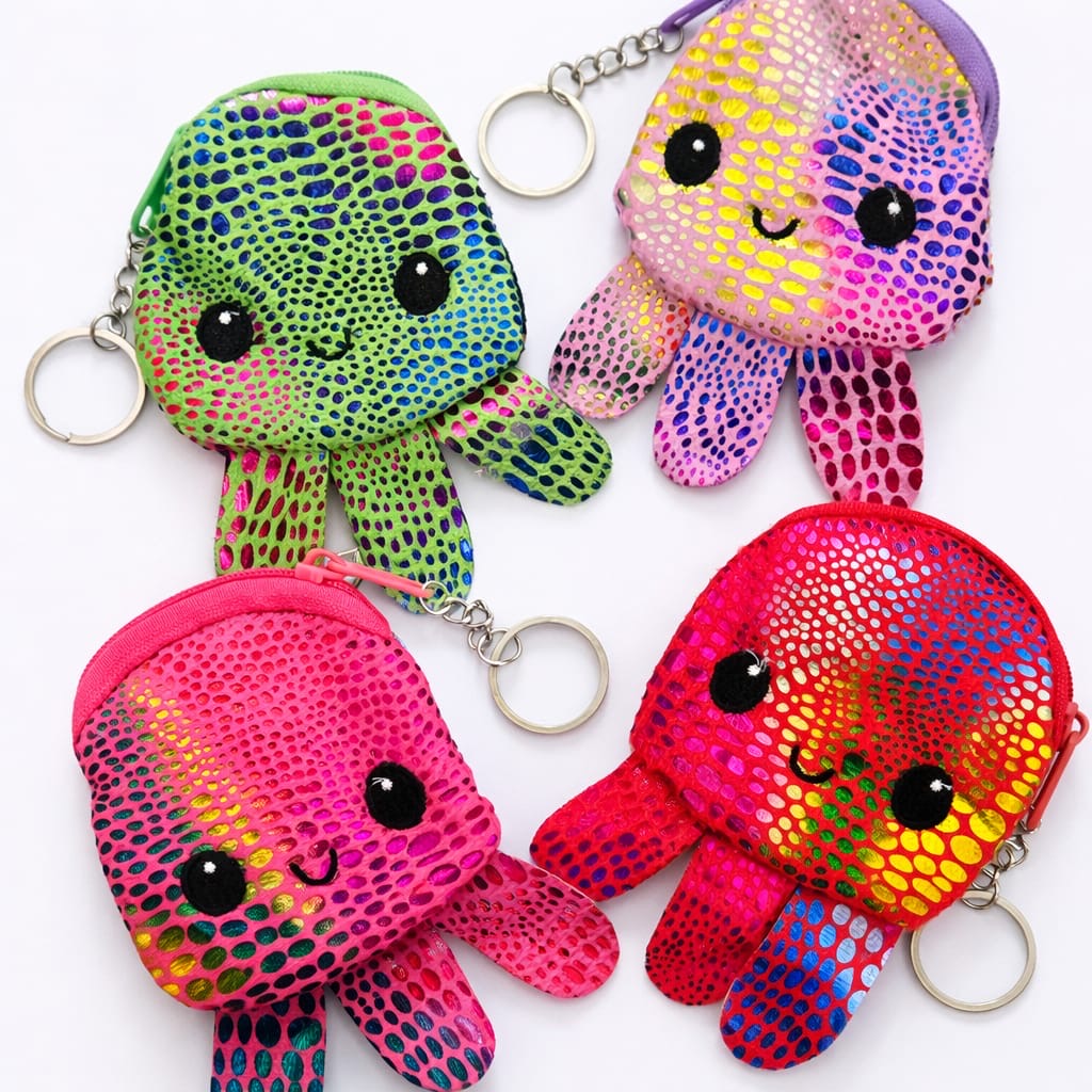 Monederos/Llaveros de pulpo reversibles
