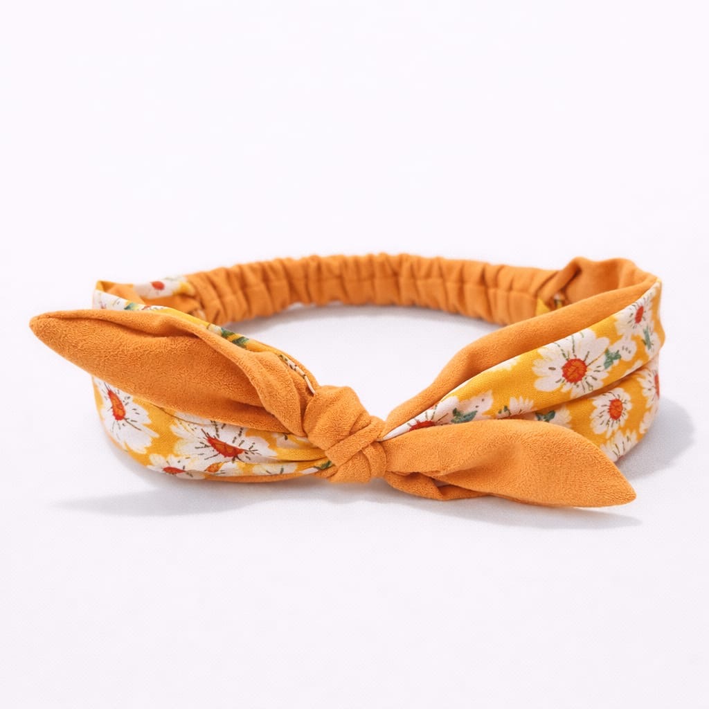 Banda elástica con nudo de tela y delicado estampado floral