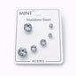 Set de aretes clásicos - Acero Inoxidable