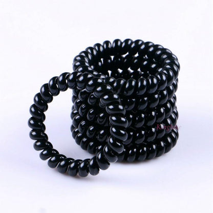 Set de 6 Ligas negras para el cabello en espiral