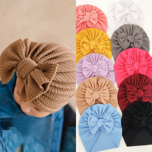 Gorro turbante para bebé con lazo