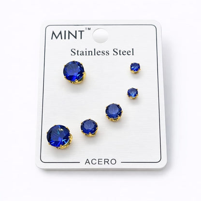 Set de Aretes Clásicos – Acero Inoxidable