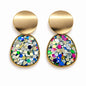 Aretes colgantes con brillo multicolor