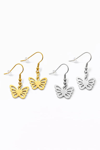 Pendientes colgantes de mariposa