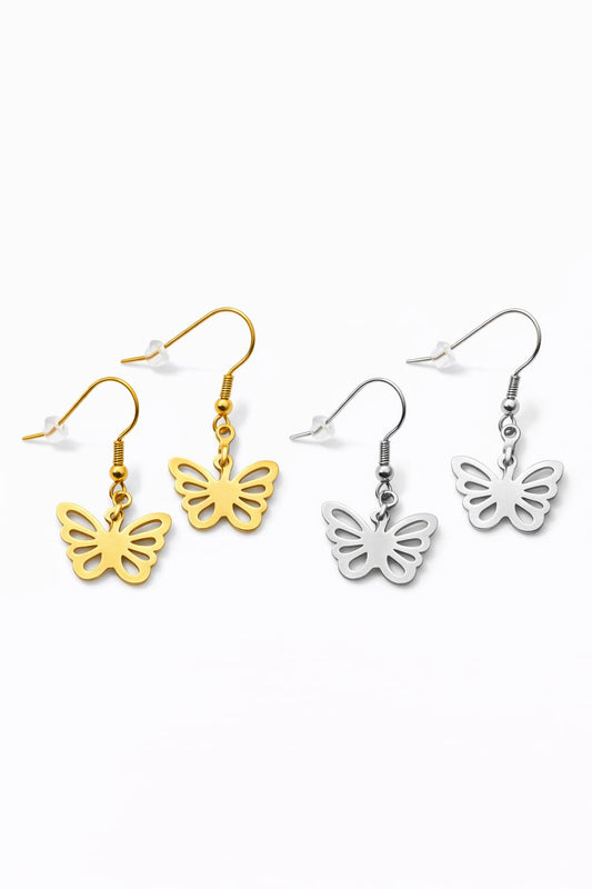 Pendientes colgantes de mariposa