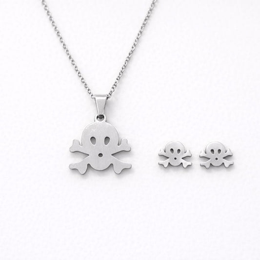 Set de prenda con diseño de calavera y tibias cruzadas