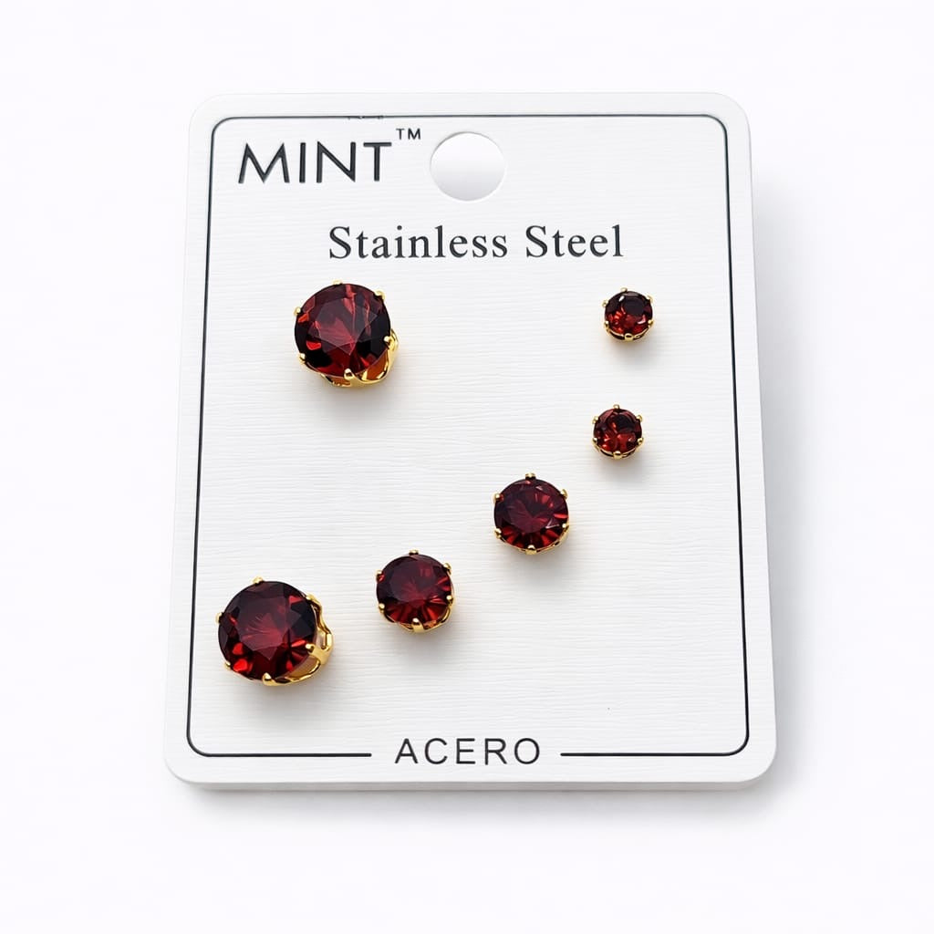 Set de Aretes Clásicos – Acero Inoxidable