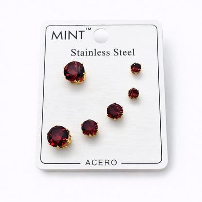 Set de Aretes Clásicos – Acero Inoxidable