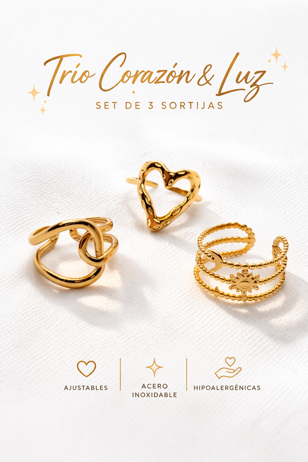 Tríos Ajustable Dorados✨