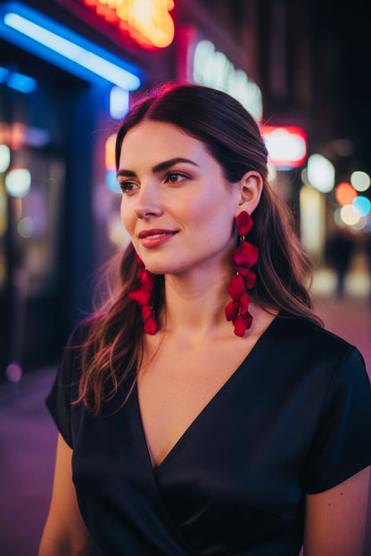 🌹 Aretes Flor Carmesí