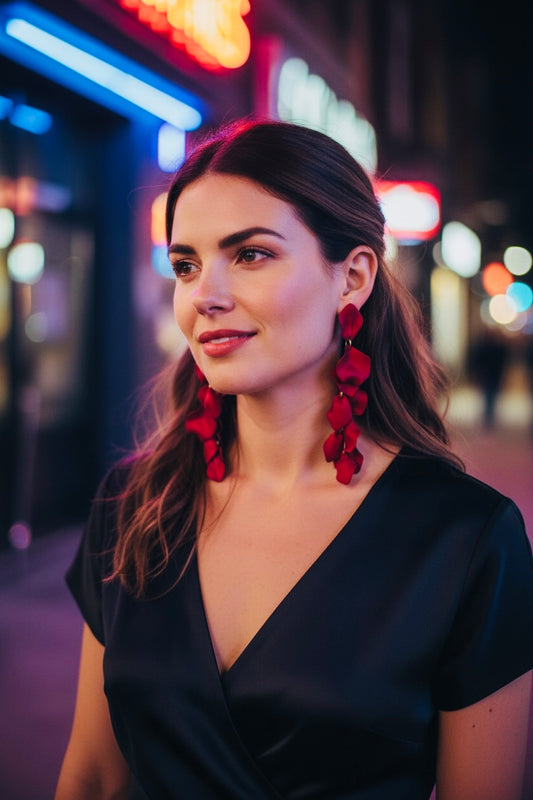 🌹 Aretes Flor Carmesí