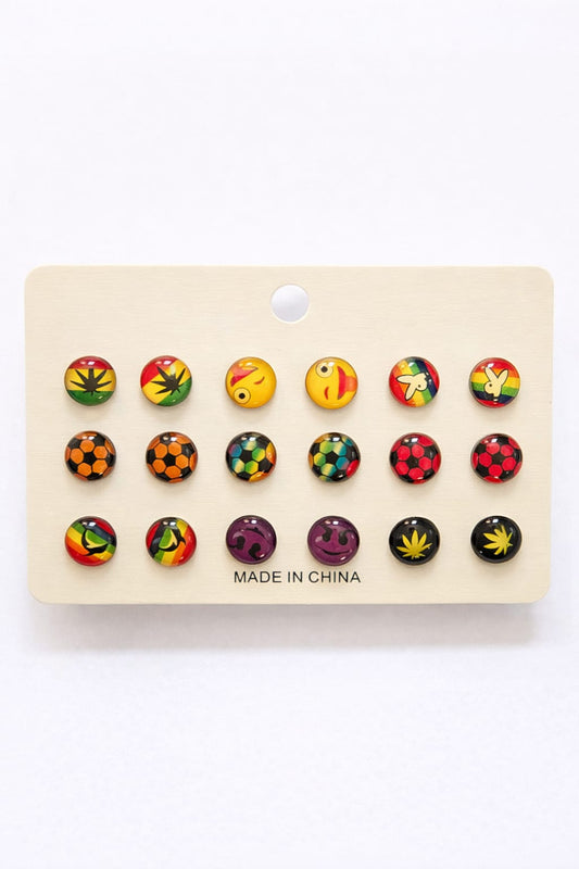 Pendientes de botón con diseños variados