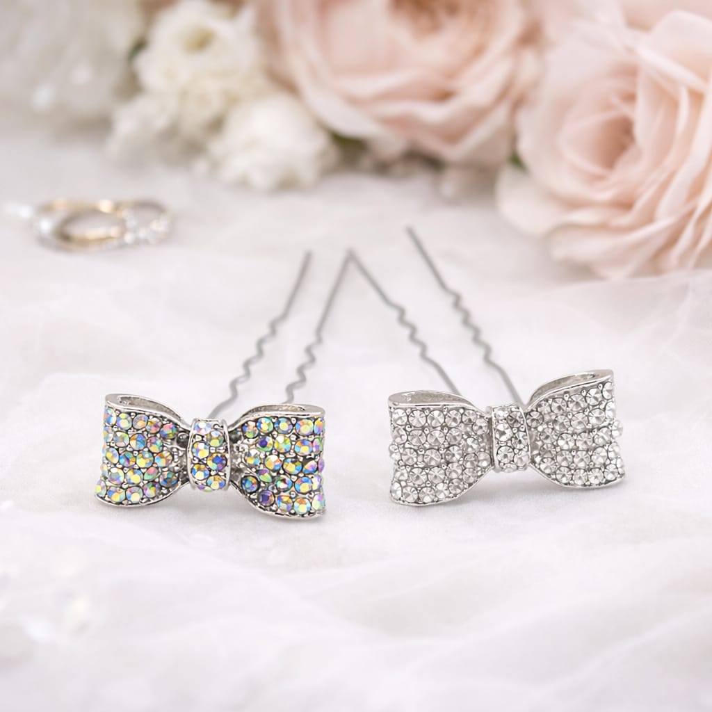 Horquilla con lazo de cristales - Elegantes 