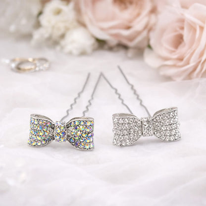 Horquilla con lazo de cristales - Elegantes 