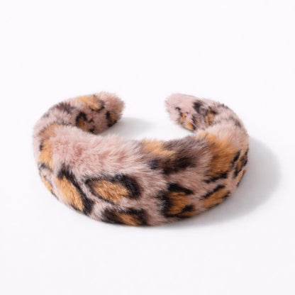 Diadema ancha con estampado de leopardo