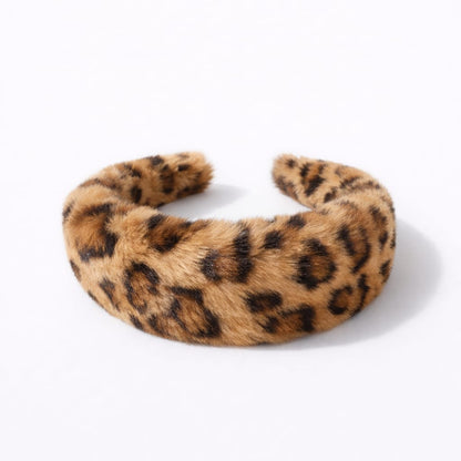 Diadema ancha con estampado de leopardo