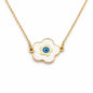 Collar con diseño de flor y ojo turco (o mal de ojo)