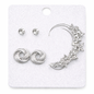 Set de Aretes Multipack con Cristales – 3 Pares + Ear Cuff