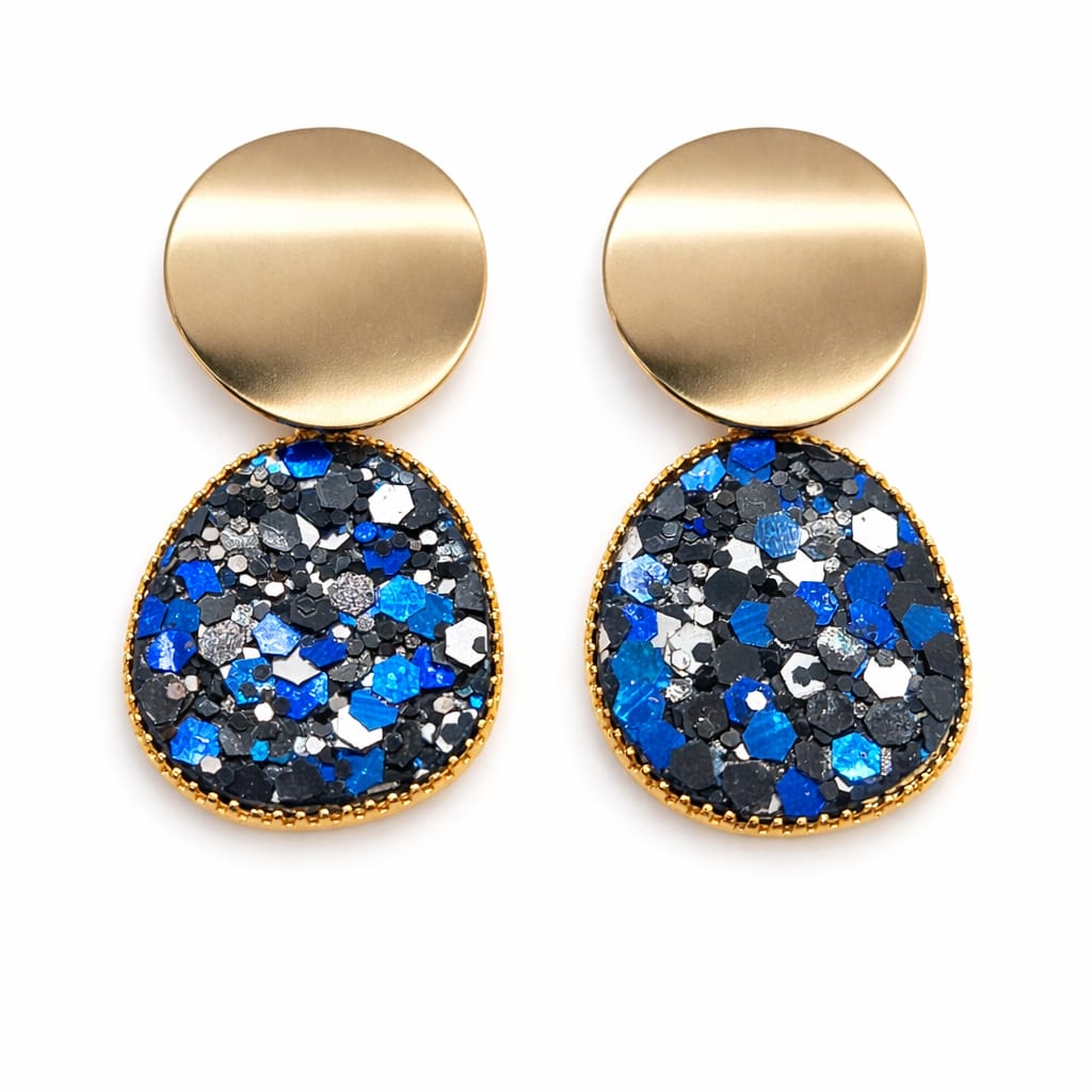 Aretes colgantes con brillo multicolor