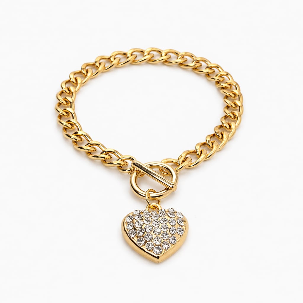 Pulsera con corazon clear