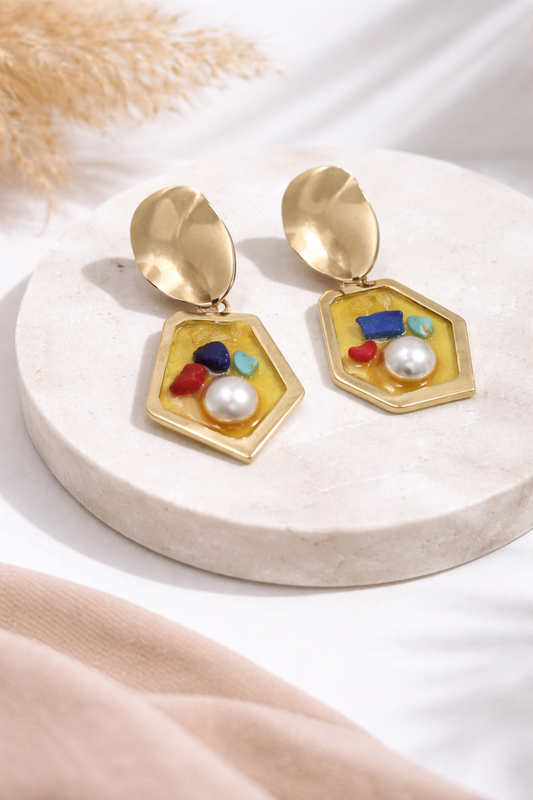 Aretes Prisma Perla✨