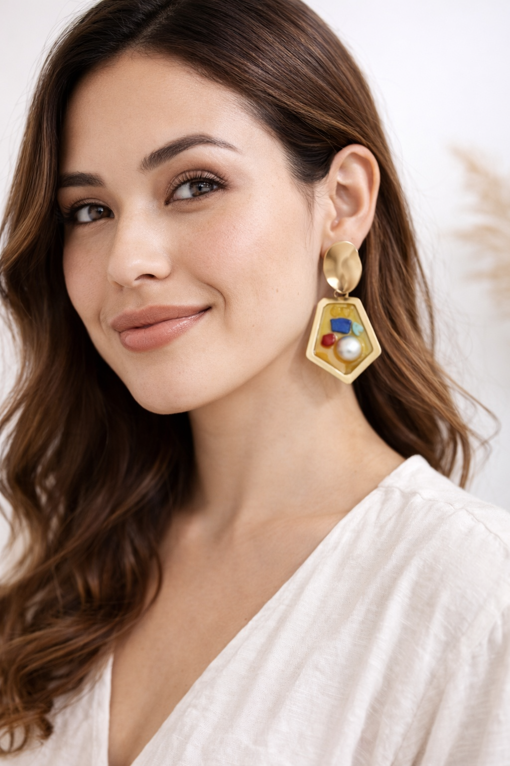 Aretes Prisma Perla✨