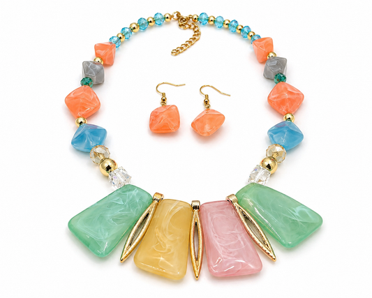 Brisa Coral – Set de Collar y Aretes ✨