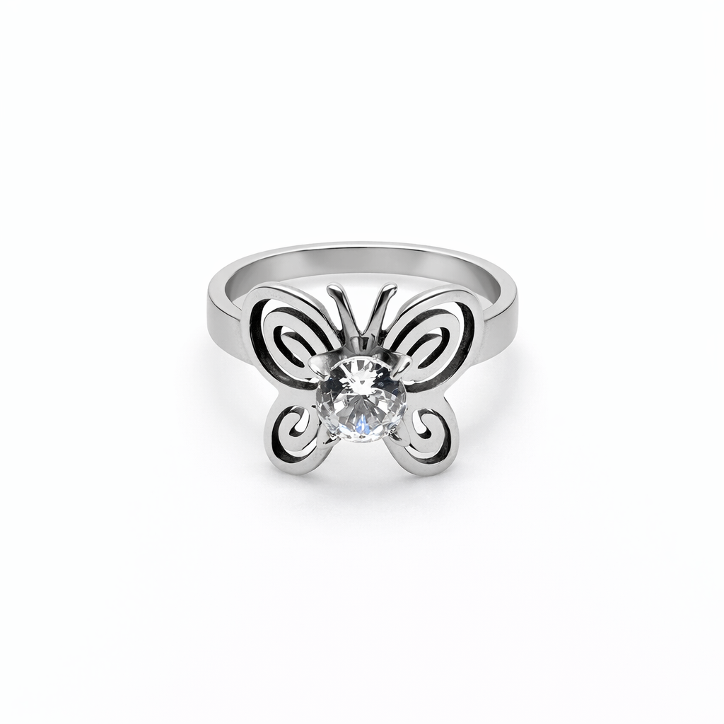 Sortija Mariposa Aura – Acero Inoxidable