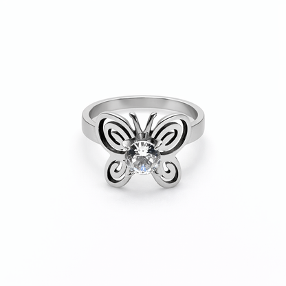 Sortija Mariposa Aura – Acero Inoxidable