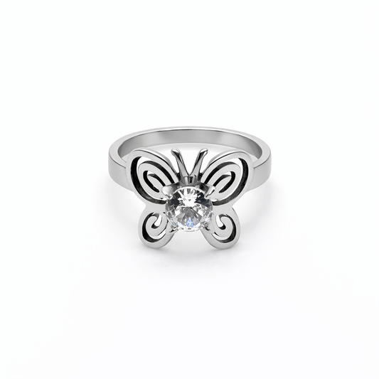 Sortija Mariposa Aura – Acero Inoxidable