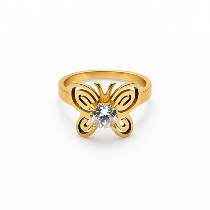 Sortija Mariposa Aura – Acero Inoxidable